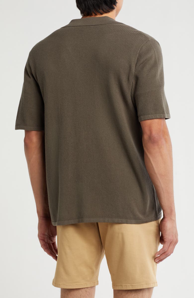 rag & bone Lewis Cotton Knit Camp Shirt, Alternate, color, Dark Brown