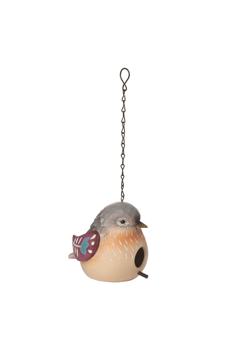 Transpac 7.25 Inch Multicolor Spring Birdhouse with Flowers Polyresin Decorative Bird and Insect House, Main, color, Multicolored