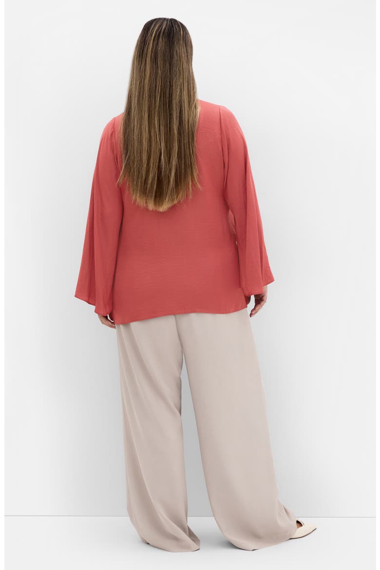 Mahalia Tie Neck Satin Top, Alternate, color, DEEP ROSE