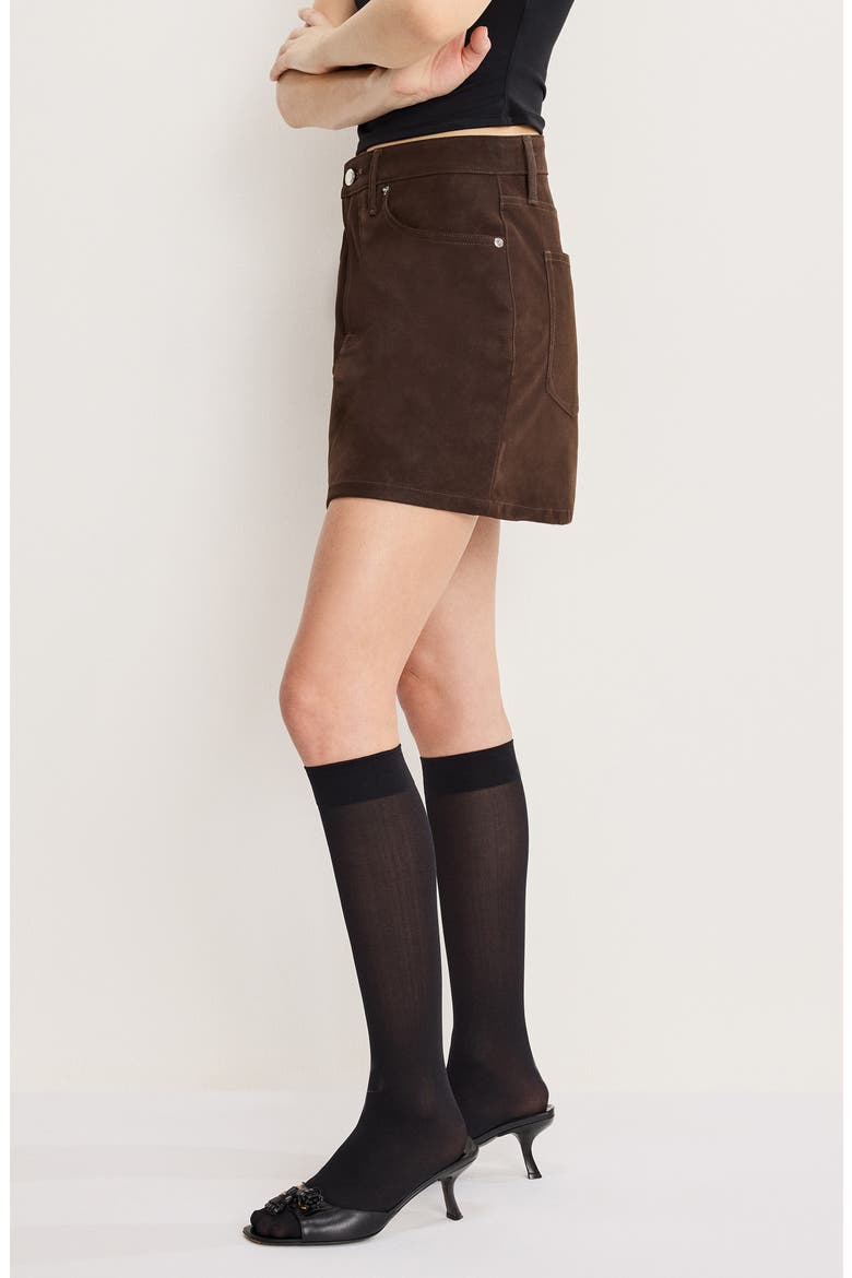 Better Than Faux Suede '90s Miniskirt, Alternate, color, CACAO