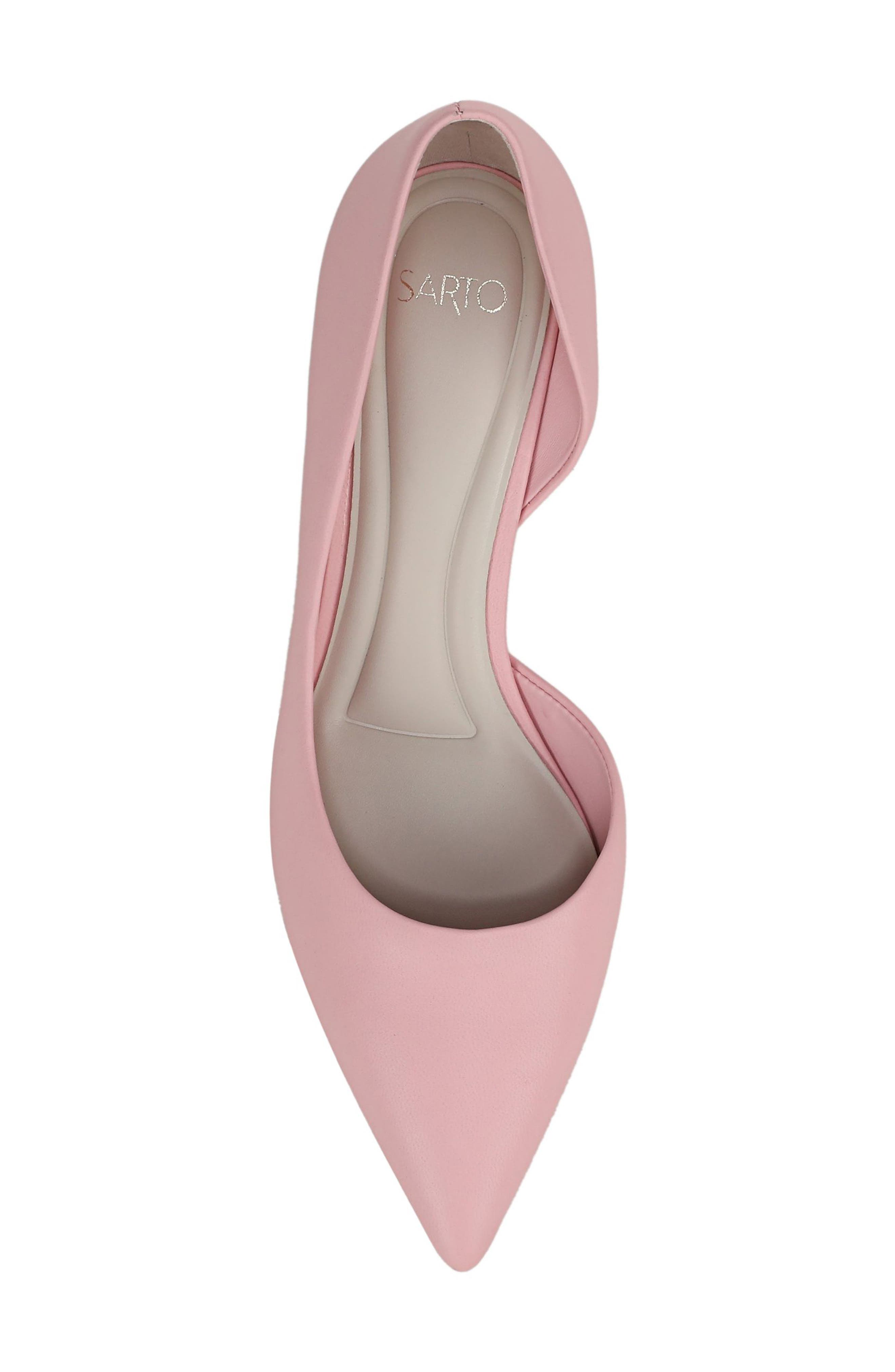 Tawny Pointed Toe Half d'Orsay Pump, Alternate, color, PINK