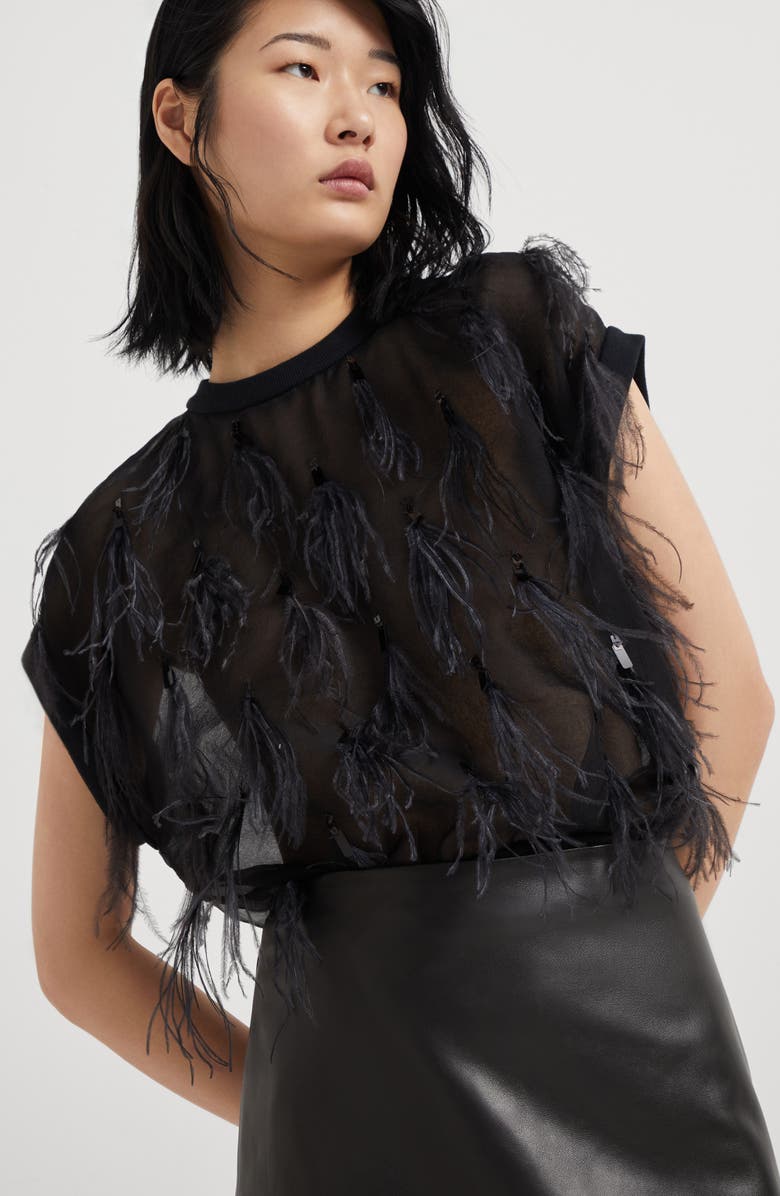 Brunello Cucinelli Nappa Mermaid skirt, Alternate, color, 