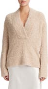 Vince Crimped Shawl Wool Blend Bouclé Sweater