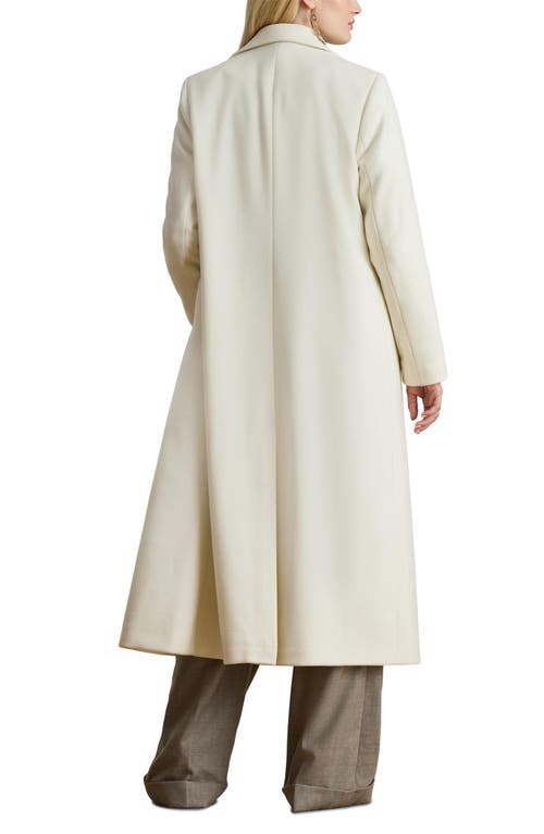 Ralph Lauren Lauren Double Breasted Wool Blend Reefer Coat In Neutral