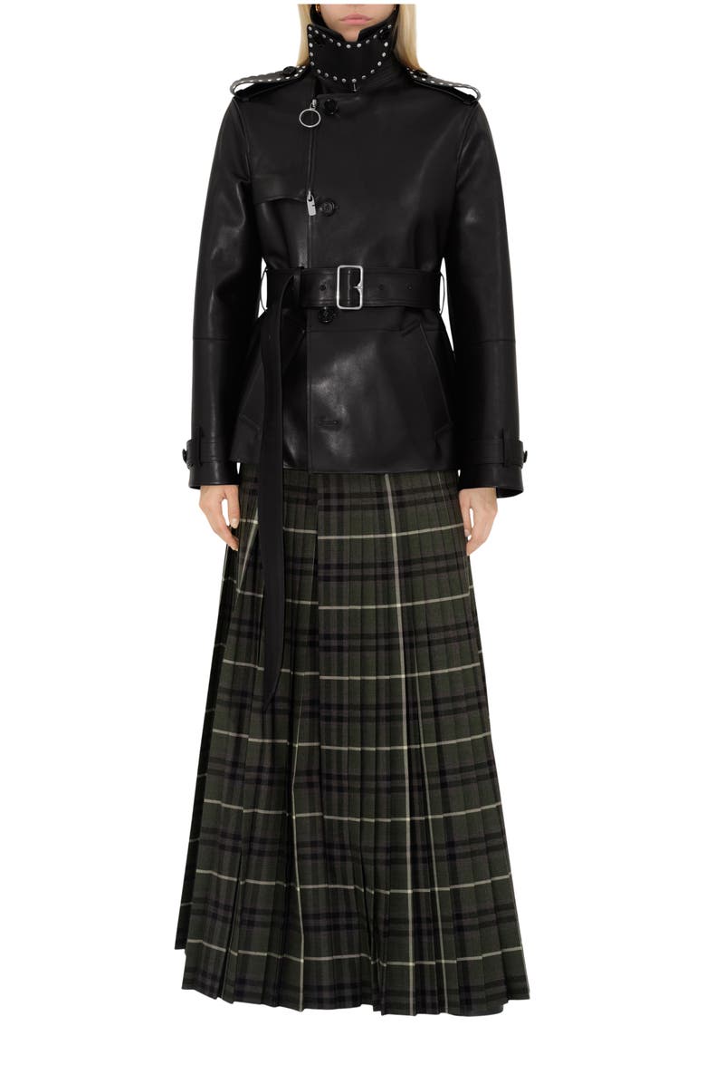 Burberry Leather Trench Jacket, Main, color,
