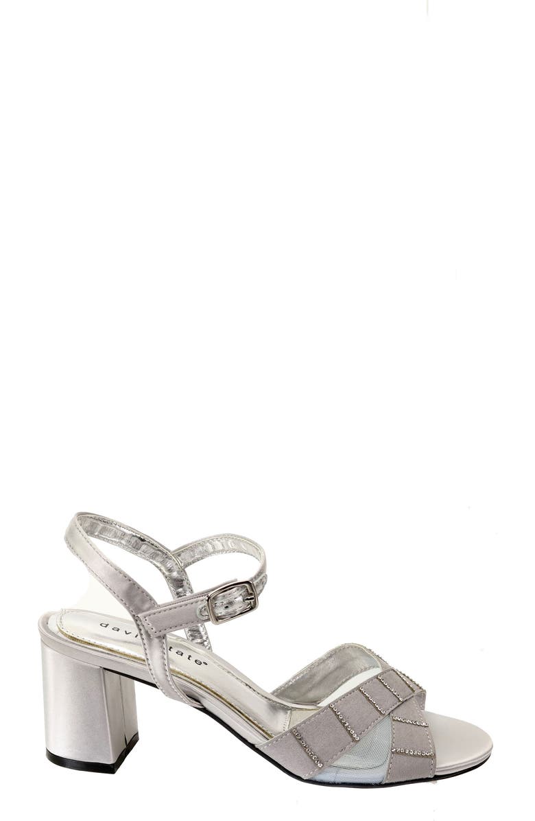 David Tate Cocktail Ankle Strap Sandal, Alternate, color, Silver Satin