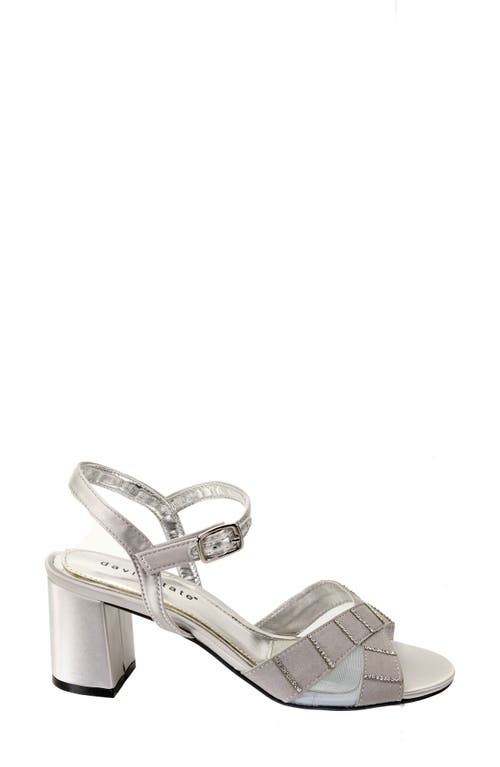 David Tate Cocktail Ankle Strap Sandal In Silver Satin