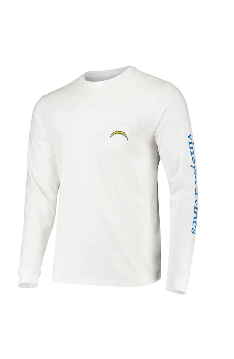 vineyard vines Men's Vineyard Vines White Los Angeles Chargers Whale Helmet Team Long Sleeve T-Shirt, Alternate, color, 
