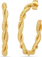 HMY JEWELRY Textured Twist Hoop Earrings