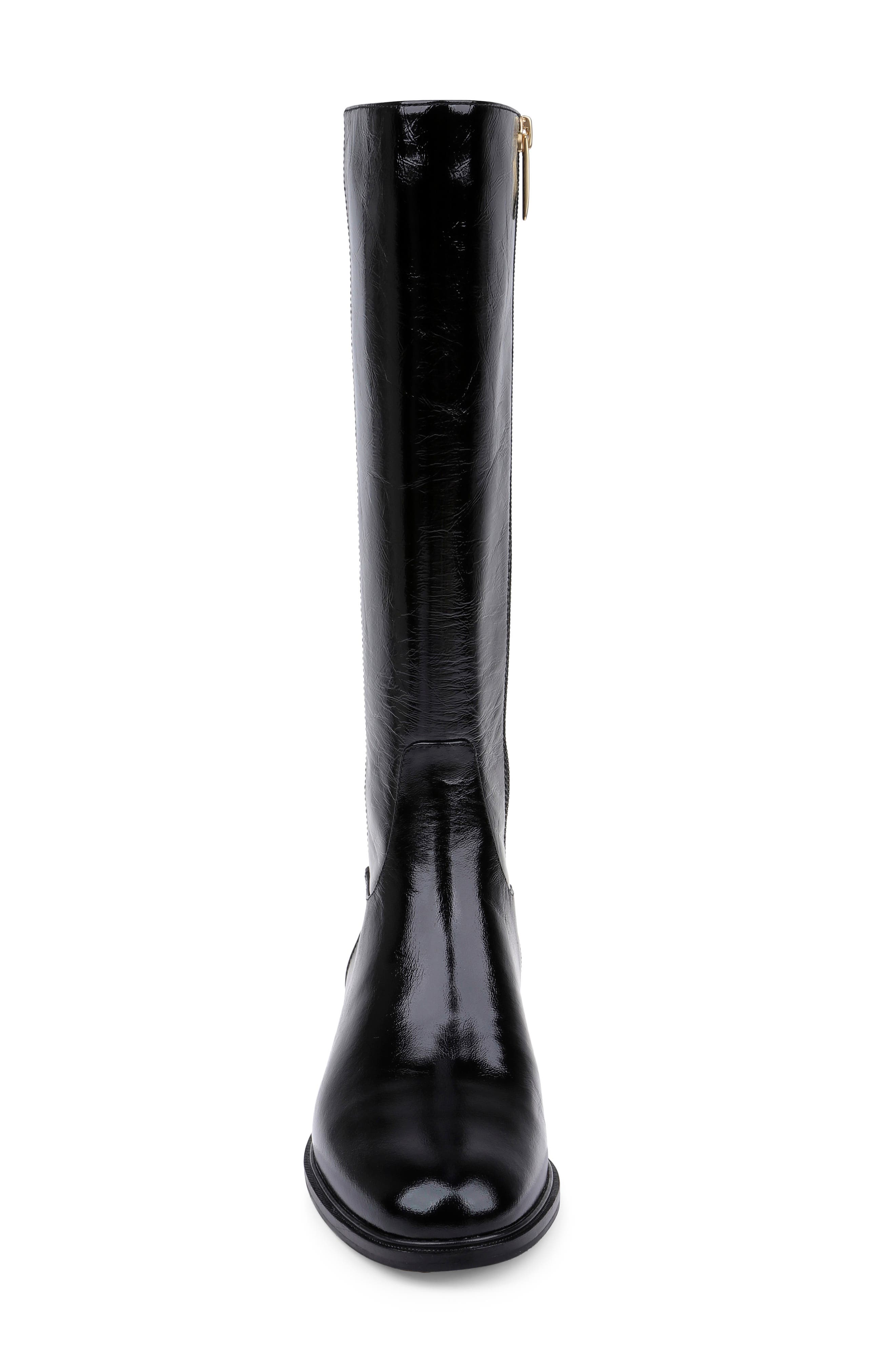 Cortland Tall Boot, Alternate, color, BLACK CRINKLE PATENT