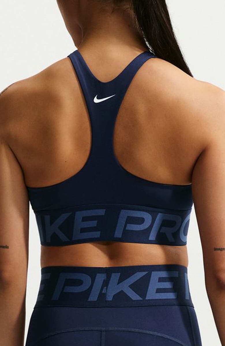 Nike Dri-FIT Cutout Racerback Sports Bra, Alternate, color, Midnight Navy/ Mystic Navy