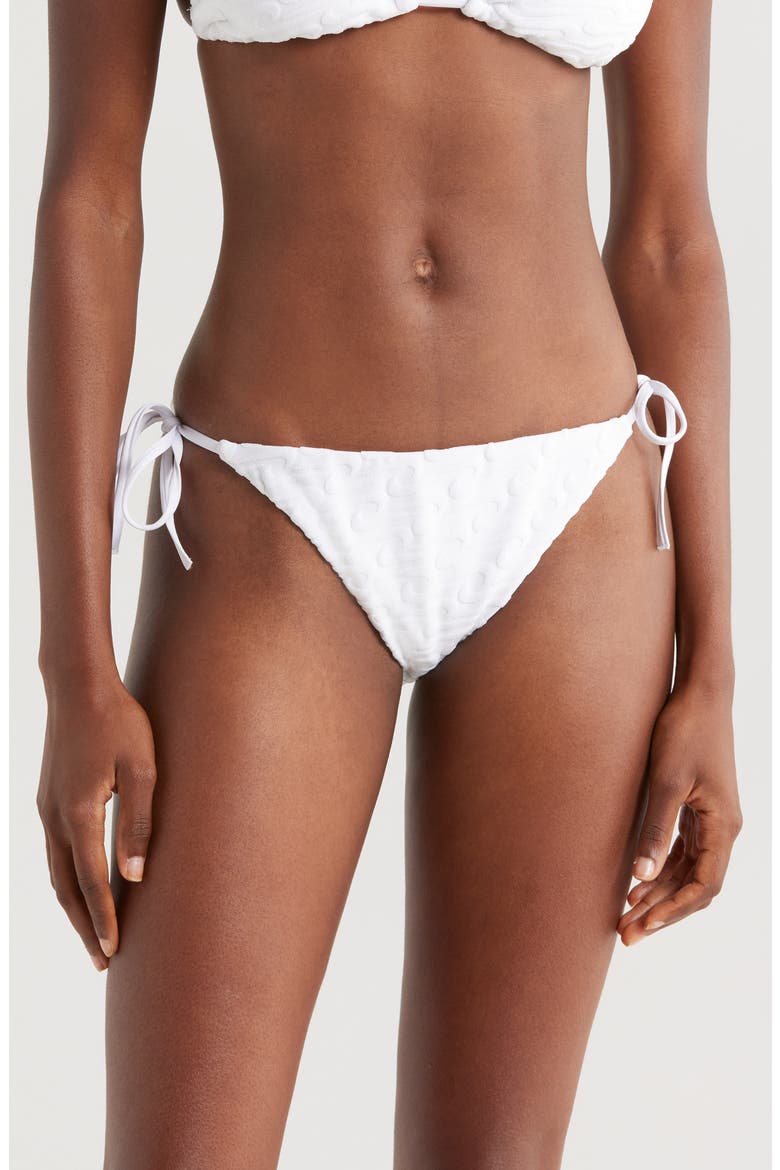 Tie Side Terry Bikini Bottoms, Main, color, WHITE