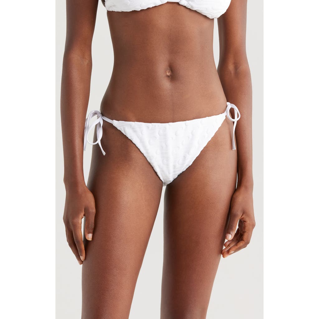 Nike Tie Side Terry Bikini Bottoms In White