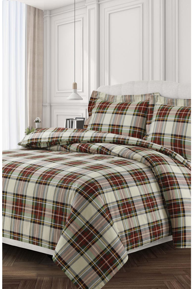 Charleston Cotton Flannel Duvet Set, Alternate, color, MULTICOLOR