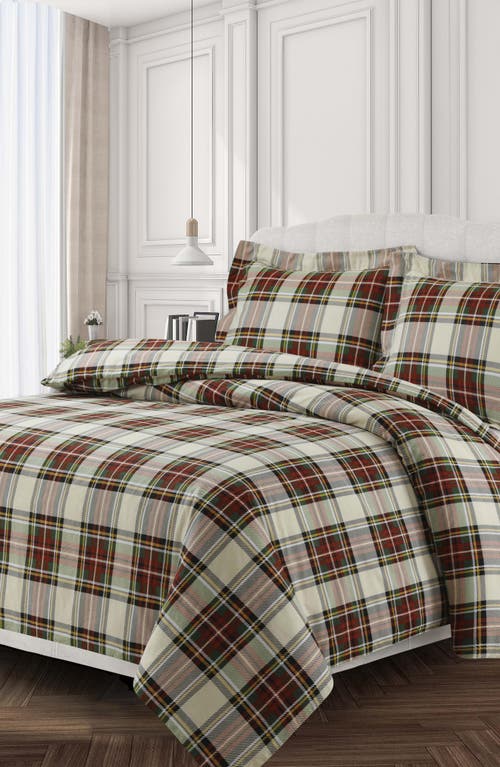 Azores Home Charleston Cotton Flannel Duvet Set In Multi