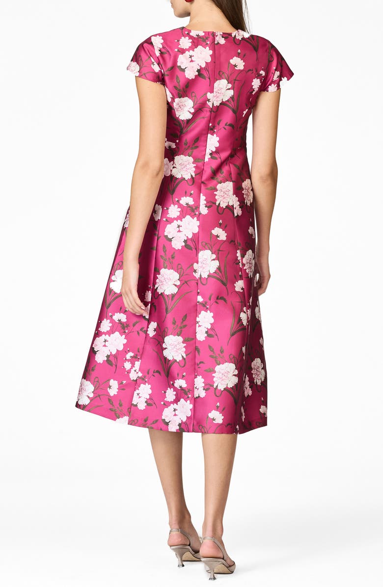 Sachin & Babi Jackie Floral Cocktail Midi Dress, Alternate, color, Rhodolite English Rose