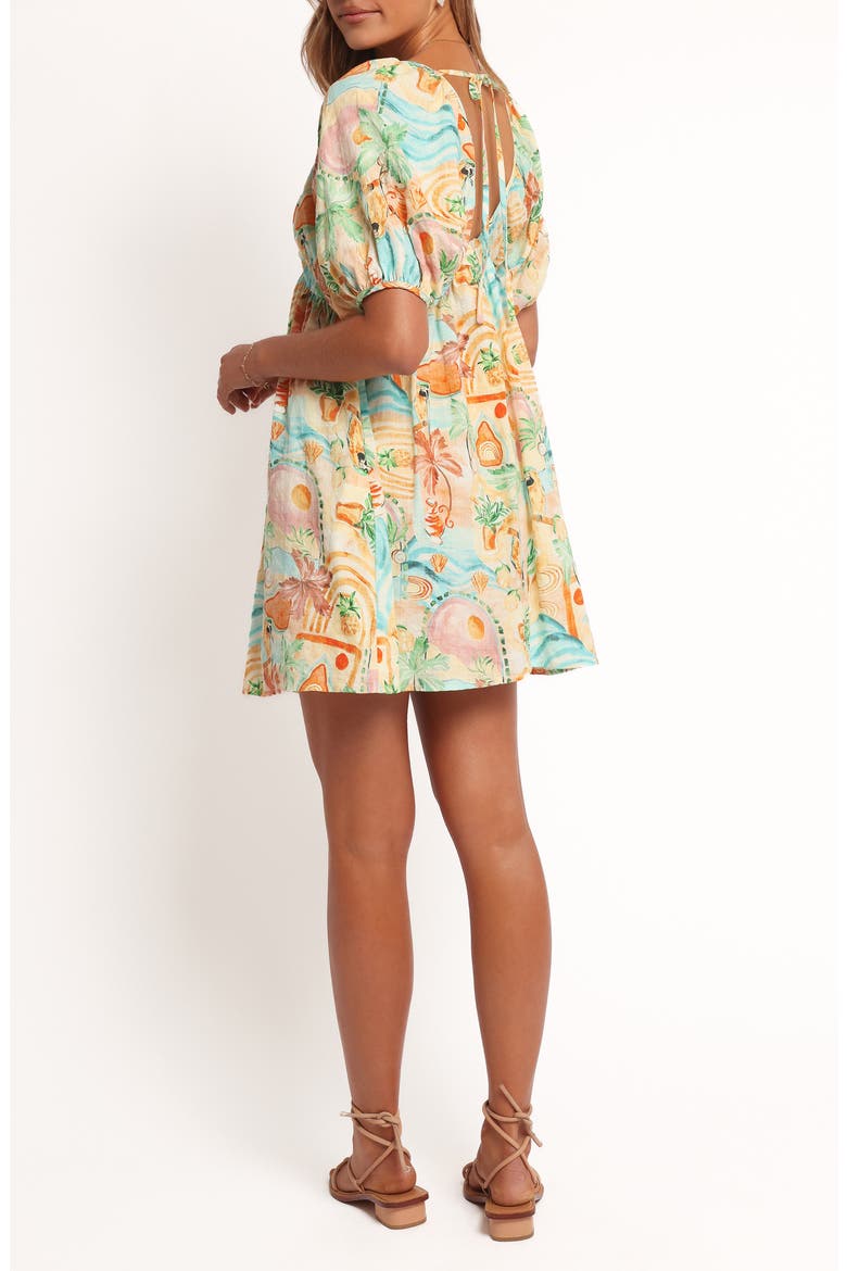 Cadhla Print Cotton Blend Minidress, Alternate, color, GOLDEN PALM