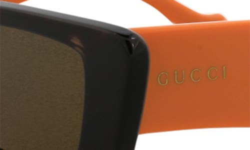 Gucci 54mm Rectangle Sunglasses In Havana Orange Brown