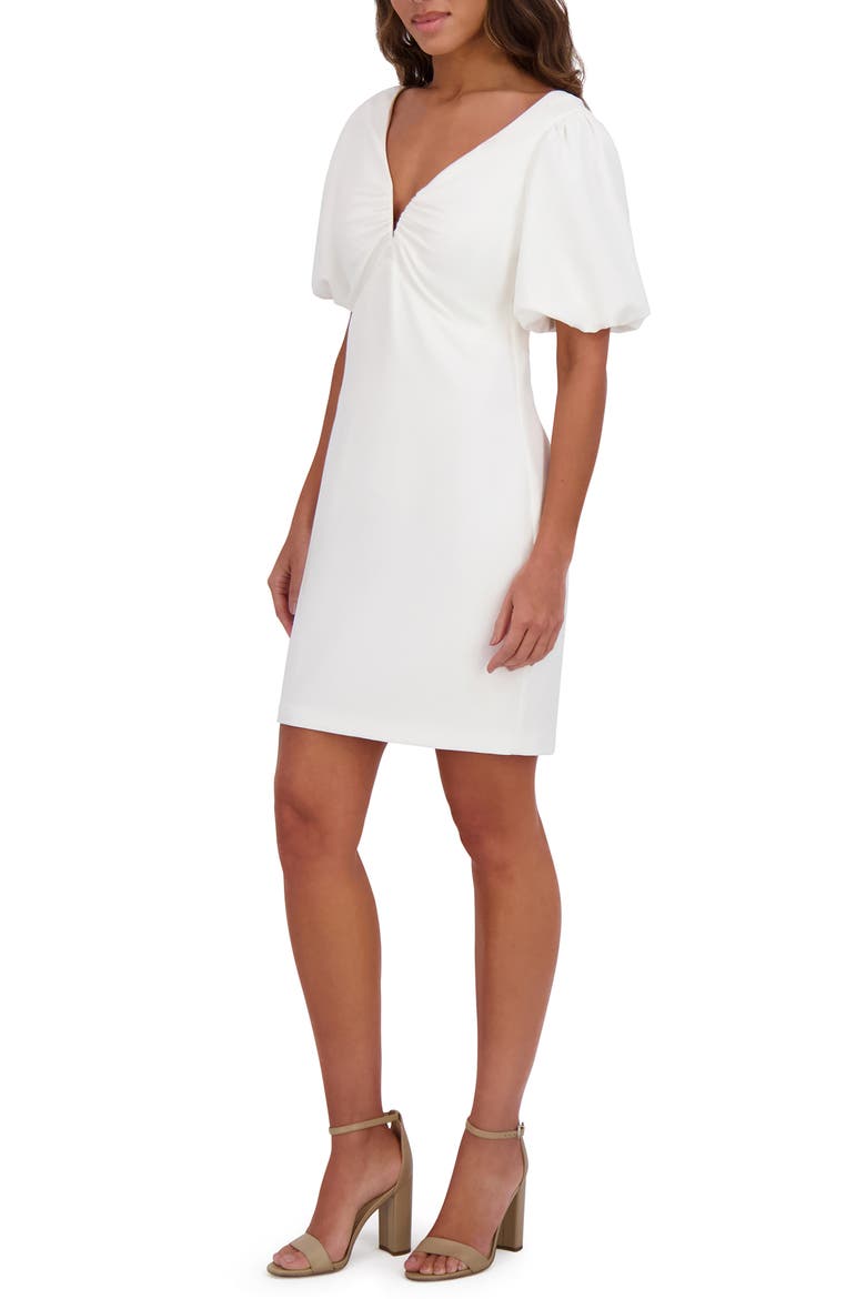 Gab Puff Sleeve Minidress, Alternate, color, WHITE