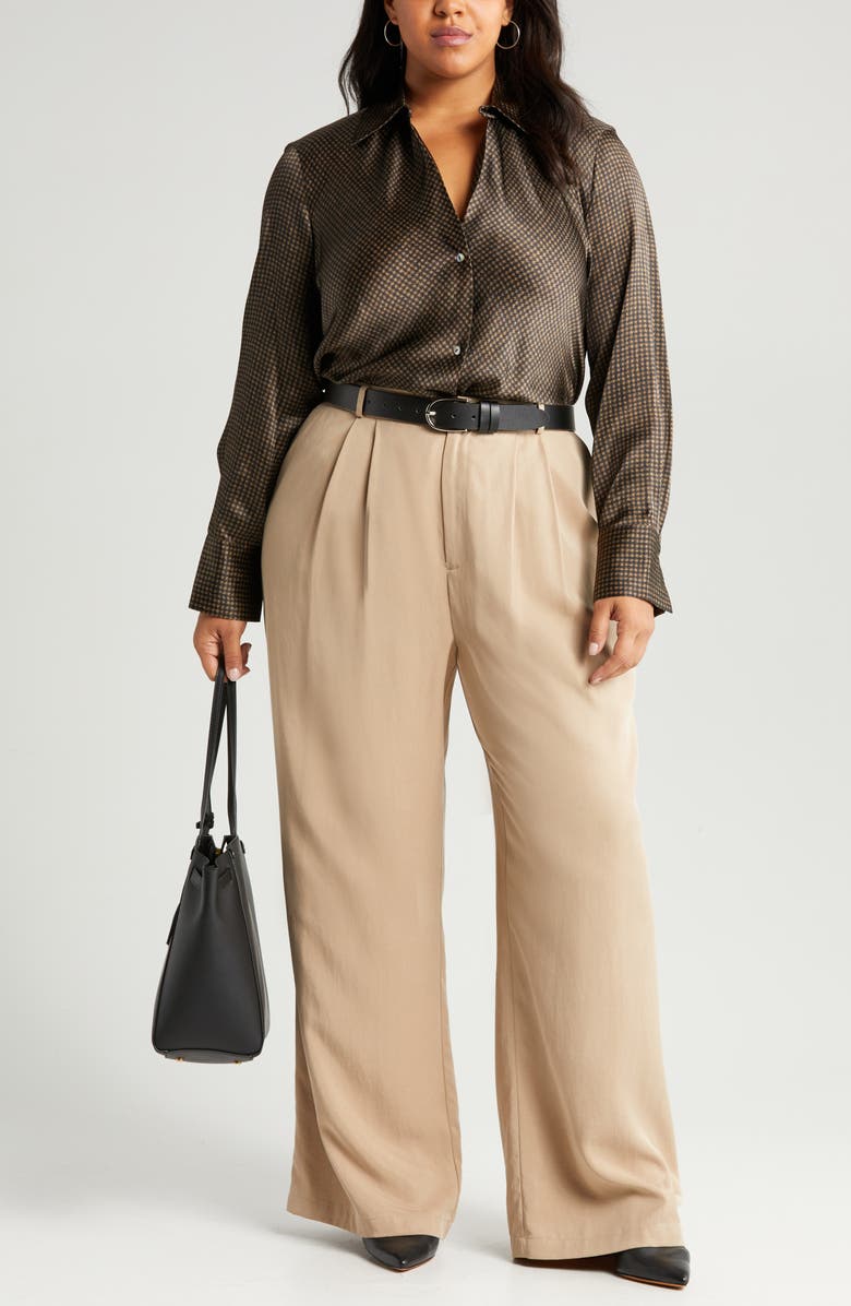 Vince Houndstooth Silk Shirt, Main, color,