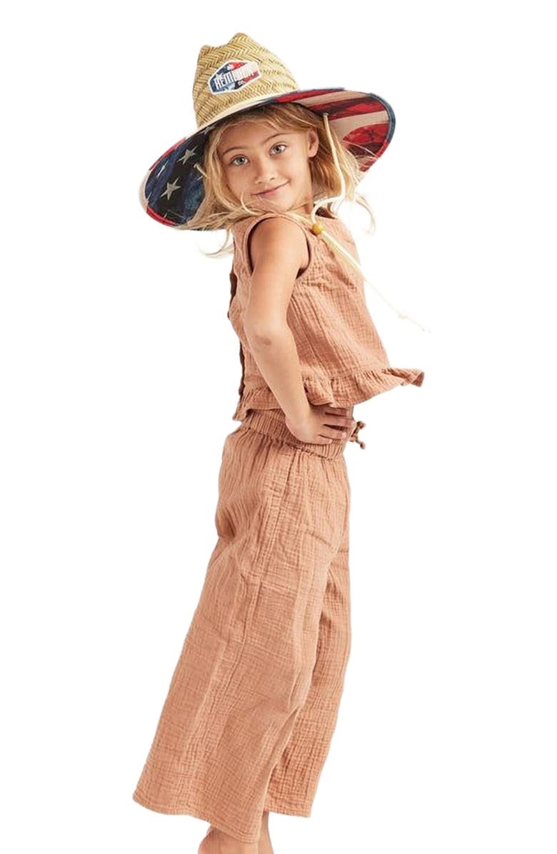 Hemlock Brave Big Kids Straw Lifeguard Hat, Alternate, color, Usa Flag