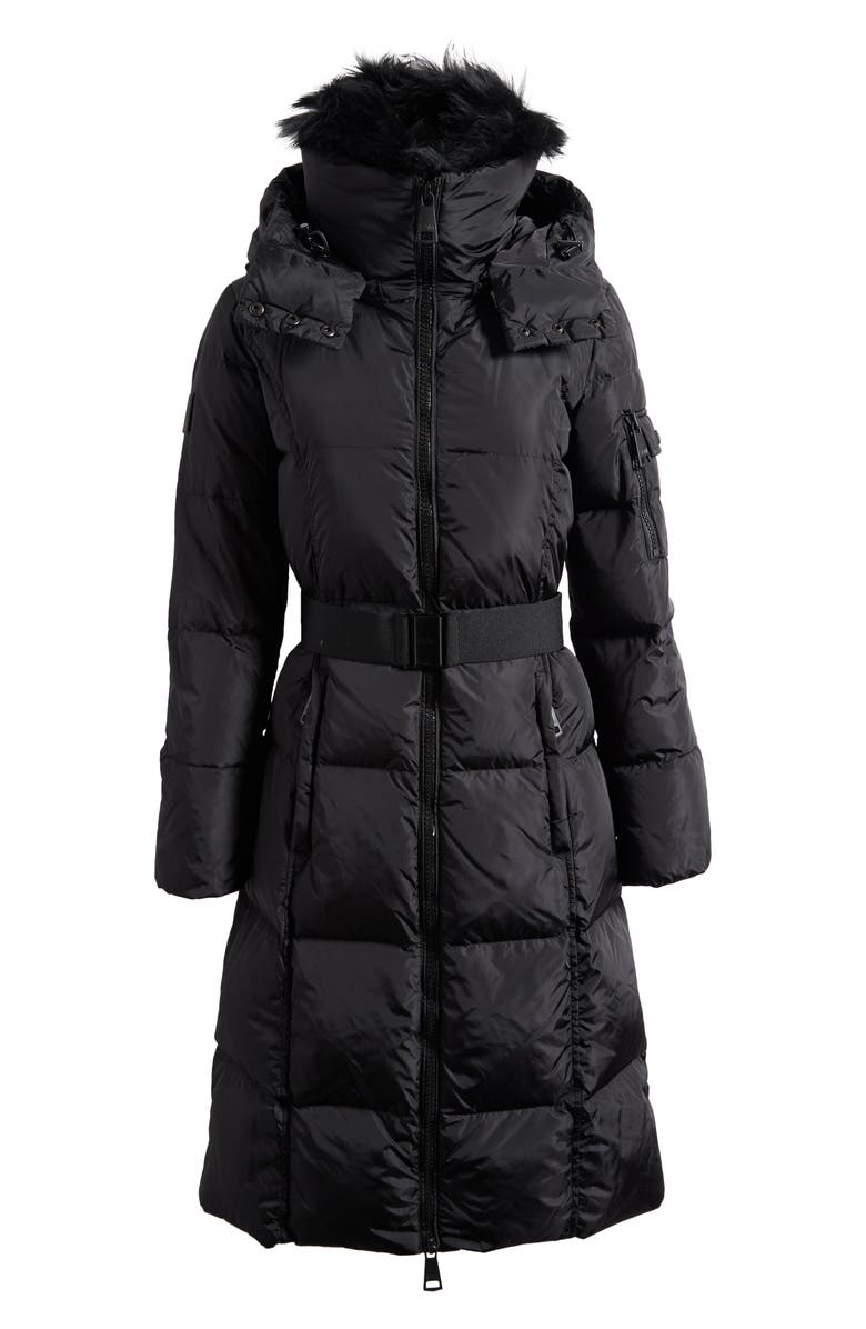 SAM. Luxe Long Noho Water Resistant Down Puffer Coat, Alternate, color, Matte Black