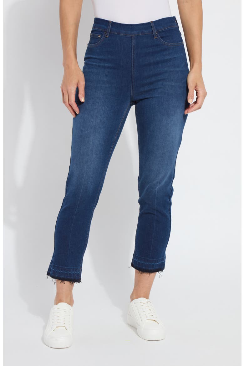 Toothpick High Waist Released Raw Hem Crop Skinny Jeans, Main, color, INDIGO BLACK