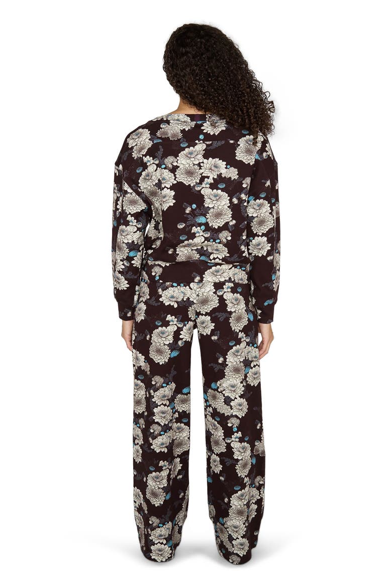 Paige Wide Leg Brushed Knit Pant, Alternate, color, Serious Floral Black