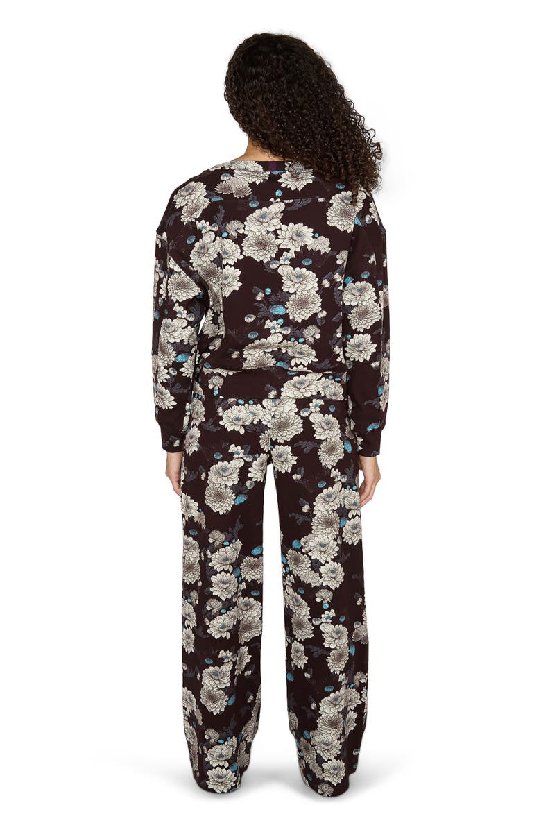 Lords of Harlech Paige Wide Leg Brushed Knit Pant, Alternate, color, Serious Floral Black