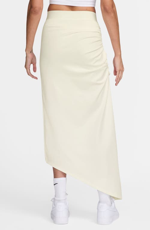 Nike X Serena Williams Design Side Ruched Maxi Skirt In Sail/sail