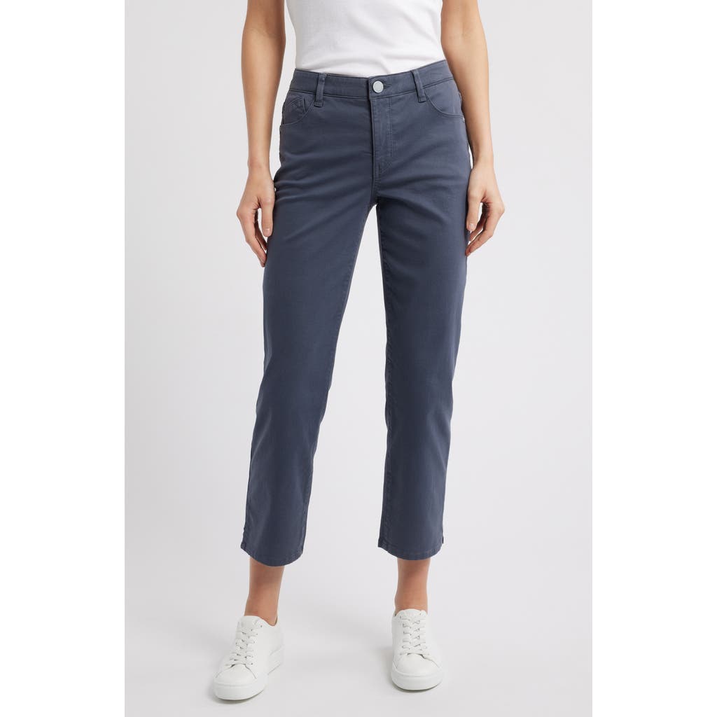 Wit & Wisdom High Waist Straight Leg Stretch Twill Pants In Shadow