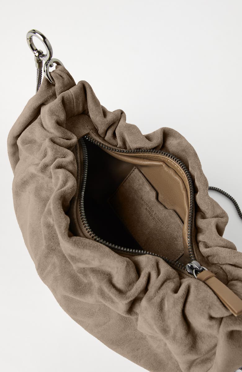 Brunello Cucinelli Suede Brioche Hobo bag, Alternate, color,