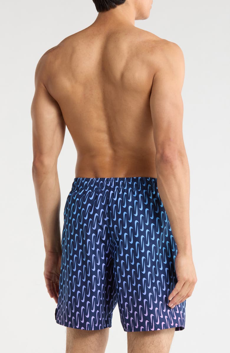 Nike 7-Inch Breaker Swoosh Swim Shorts, Alternate, color, Midnight Navy