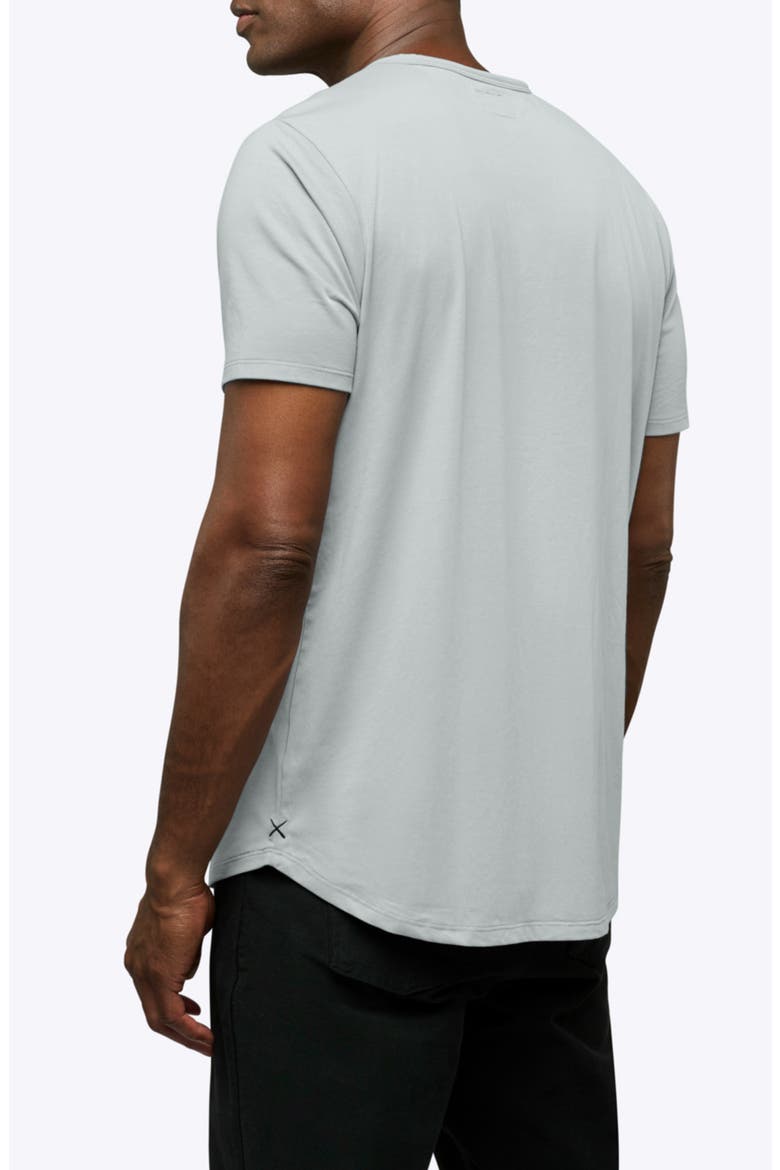 AO Curved Hem Short Sleeve Henley, Alternate, color, METAL