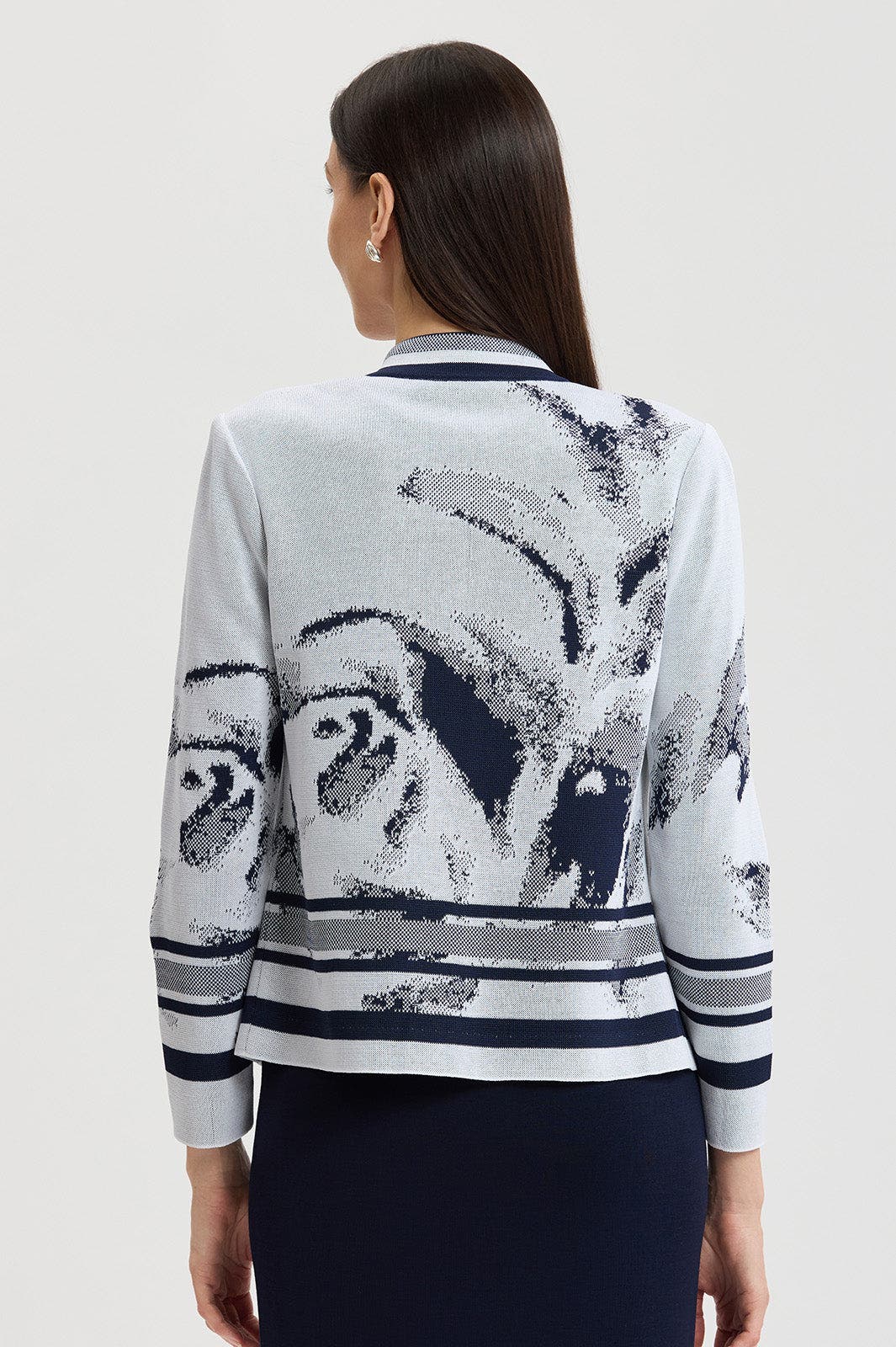 Heritage Abstract Two-Tone Knit Jacket - image 2