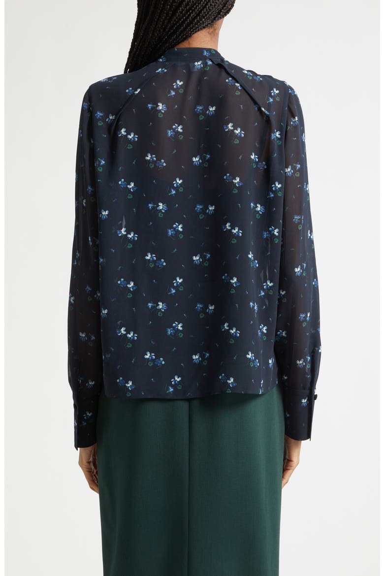 Rennon Floral Pleat Detail Top, Alternate, color, NAVY MULTI