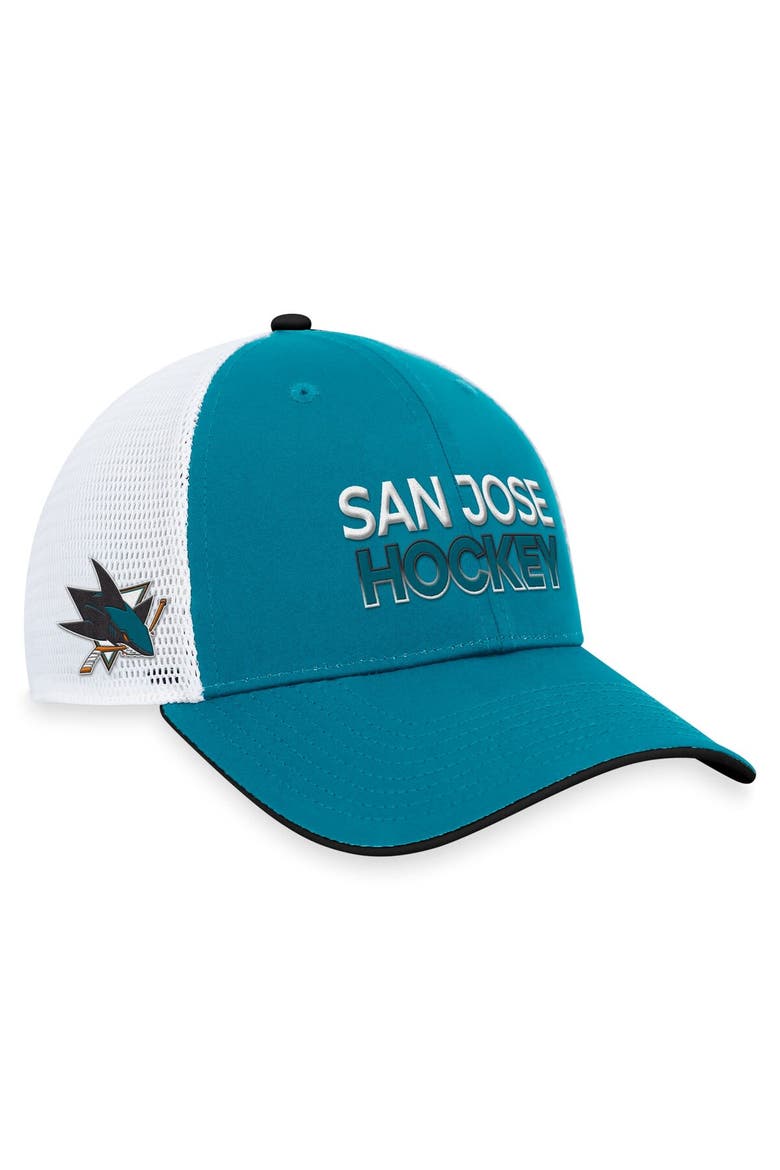 Men's Fanatics Branded  Teal San Jose Sharks Authentic Pro Rink Trucker Adjustable Hat, Main, color, Teal