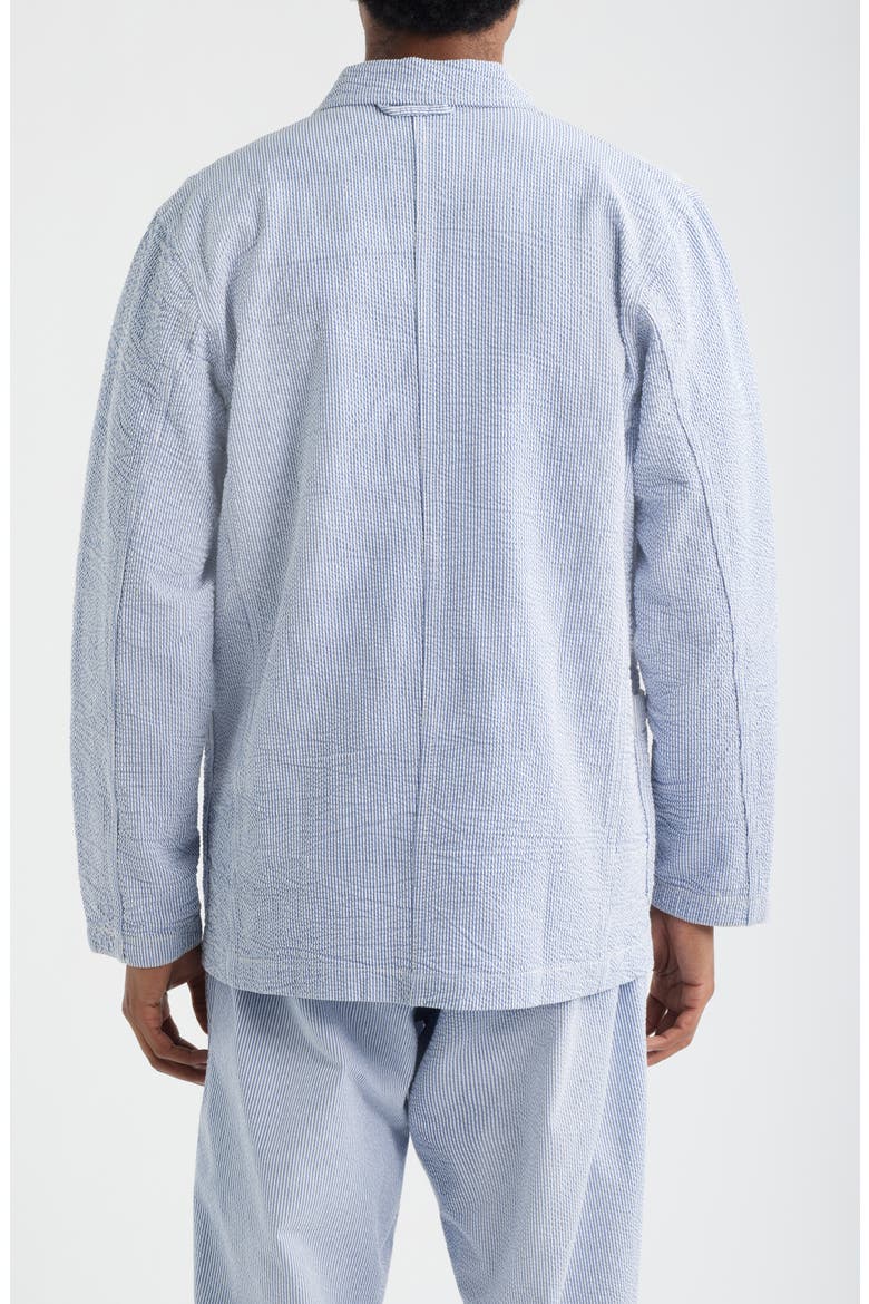 Organic Cotton Seersucker Server Suit Jacket, Alternate, color, NAVY STRIPE