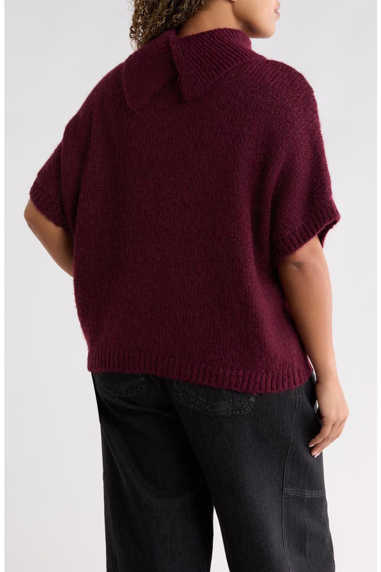 Dolman Sleeve Turtleneck Sweater, Alternate, color, WINE