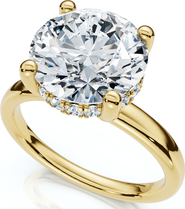 Bliss Diamond Certified 3 1/10Ct Hidden Halo Diamond Engagement Ring 14k Gold Lab Grown