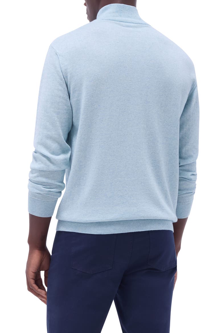 Quarter Zip Cotton & Cashmere Pullover, Alternate, color, CELADON