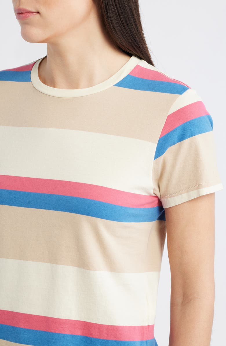 THE GREAT. The Little Stripe Cotton T-Shirt, Alternate, color, Study Hall Stripe