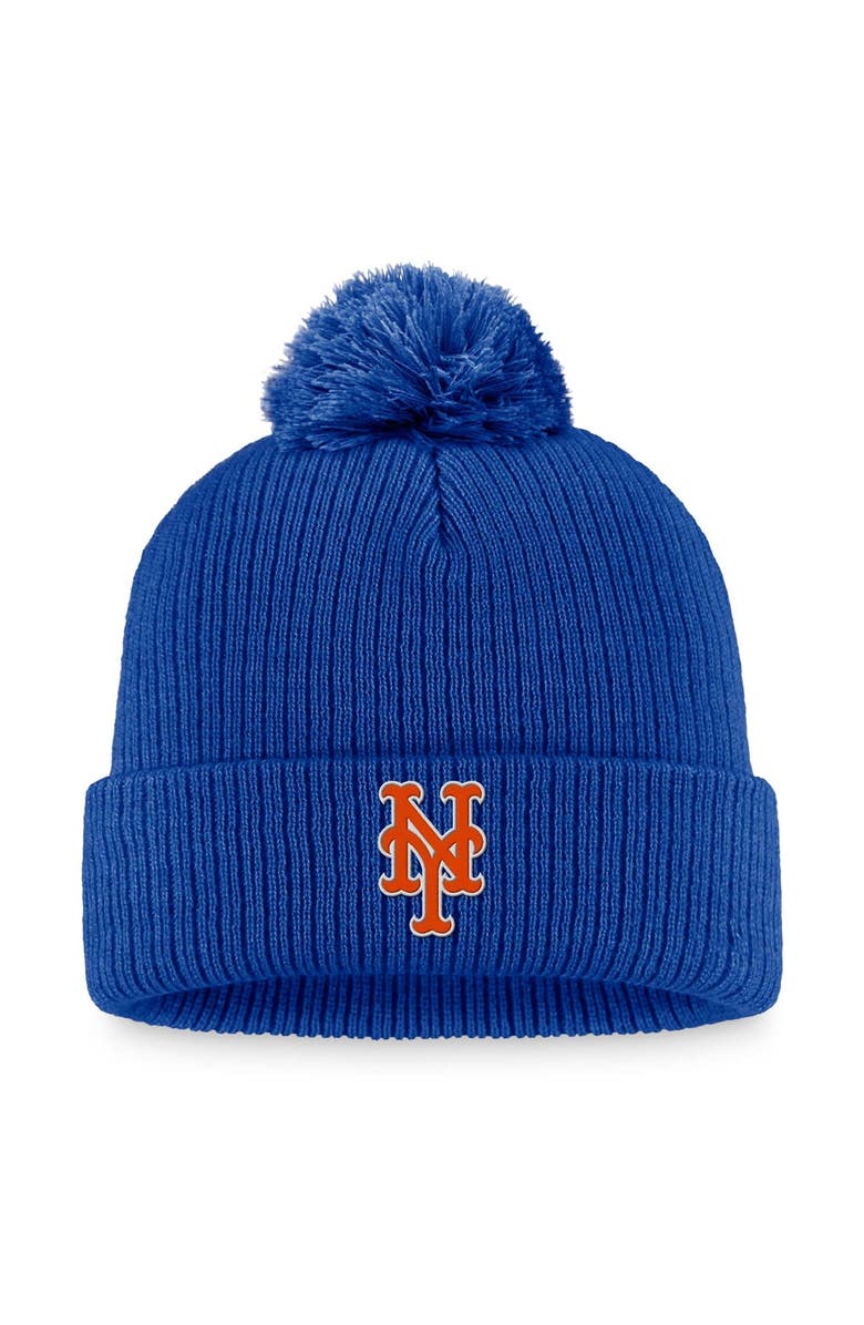 FANATICS Women's Fanatics Branded Royal New York Mets Run The Bases Long Sleeve T-Shirt & Cuffed Knit Hat with Pom Combo Set, Alternate, color,