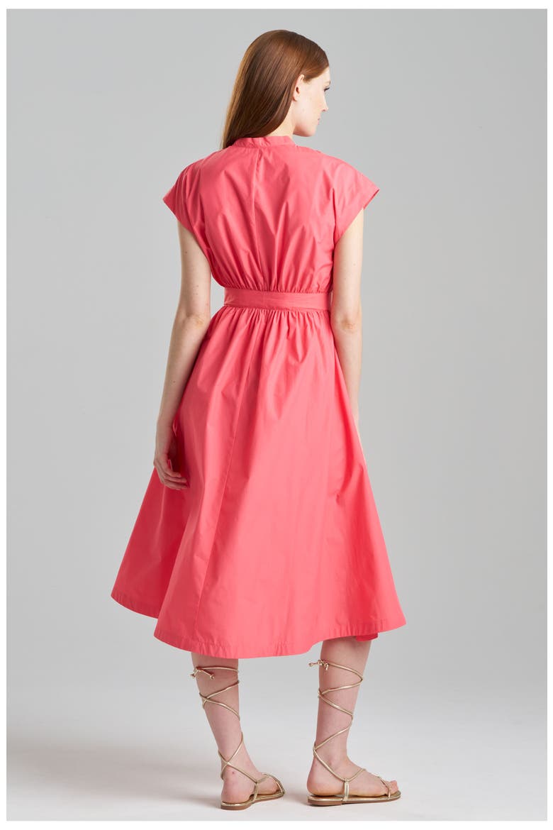 TECHNO POPLIN Tie Front Dress, Alternate, color, CORAL