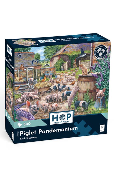 Piglet Pandemonium 500-Piece Jigsaw Puzzle