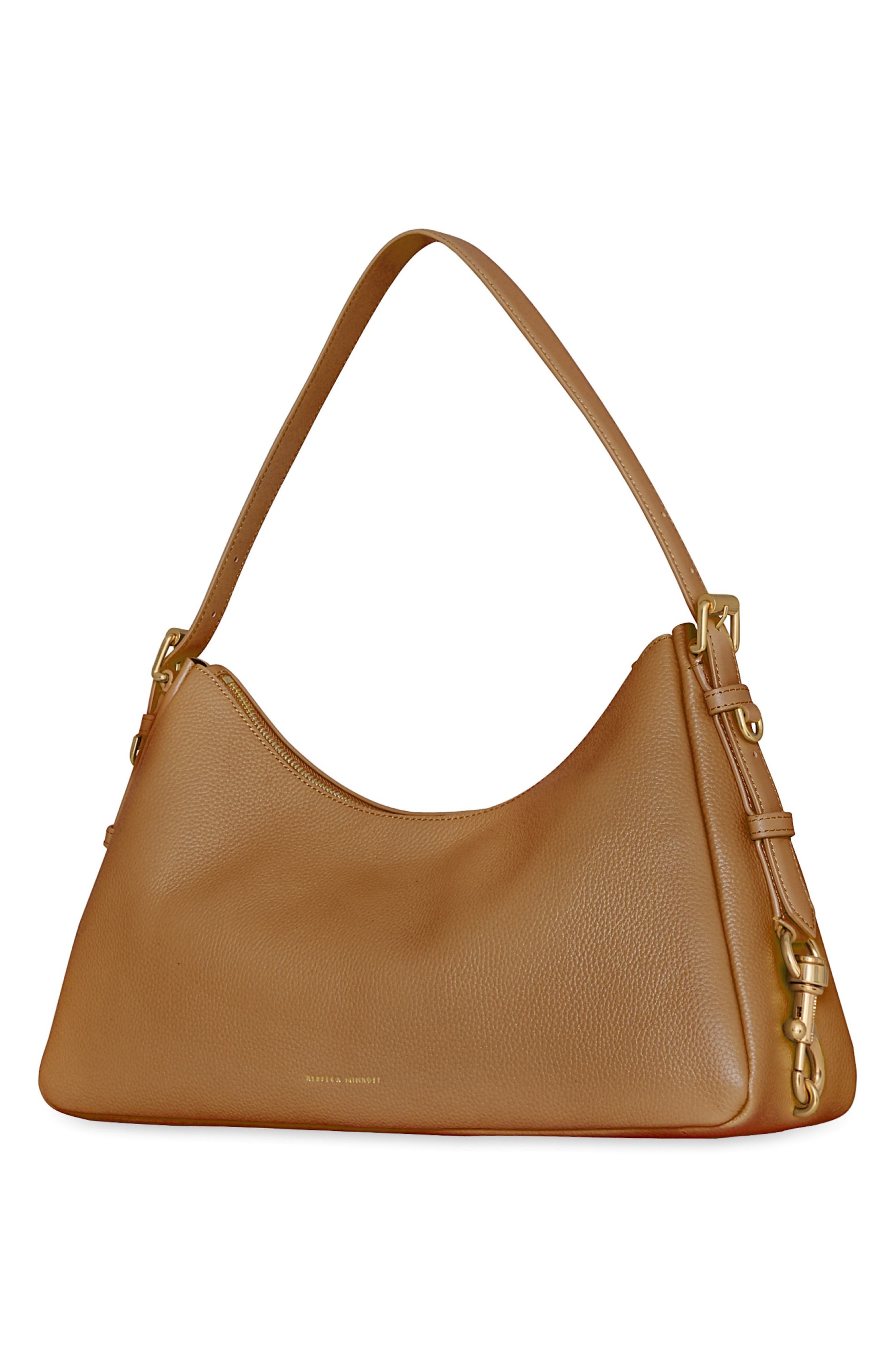 Large Mia Leather Shoulder Bag, Alternate, color, MOCHA