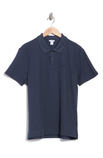 Calvin Klein Mico Waffle Polo In Blue