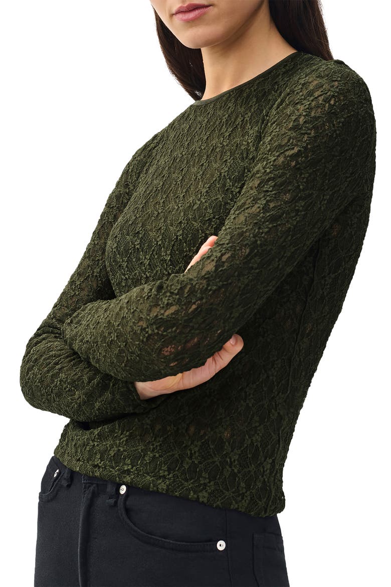 Ellie Lace Top, Alternate, color, ARMY