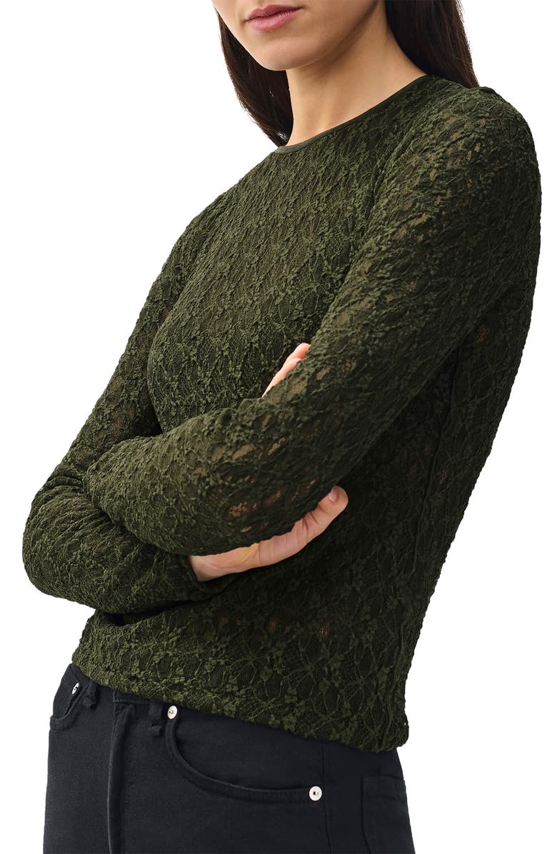 rag & bone Ellie Lace Top, Alternate, color, Army