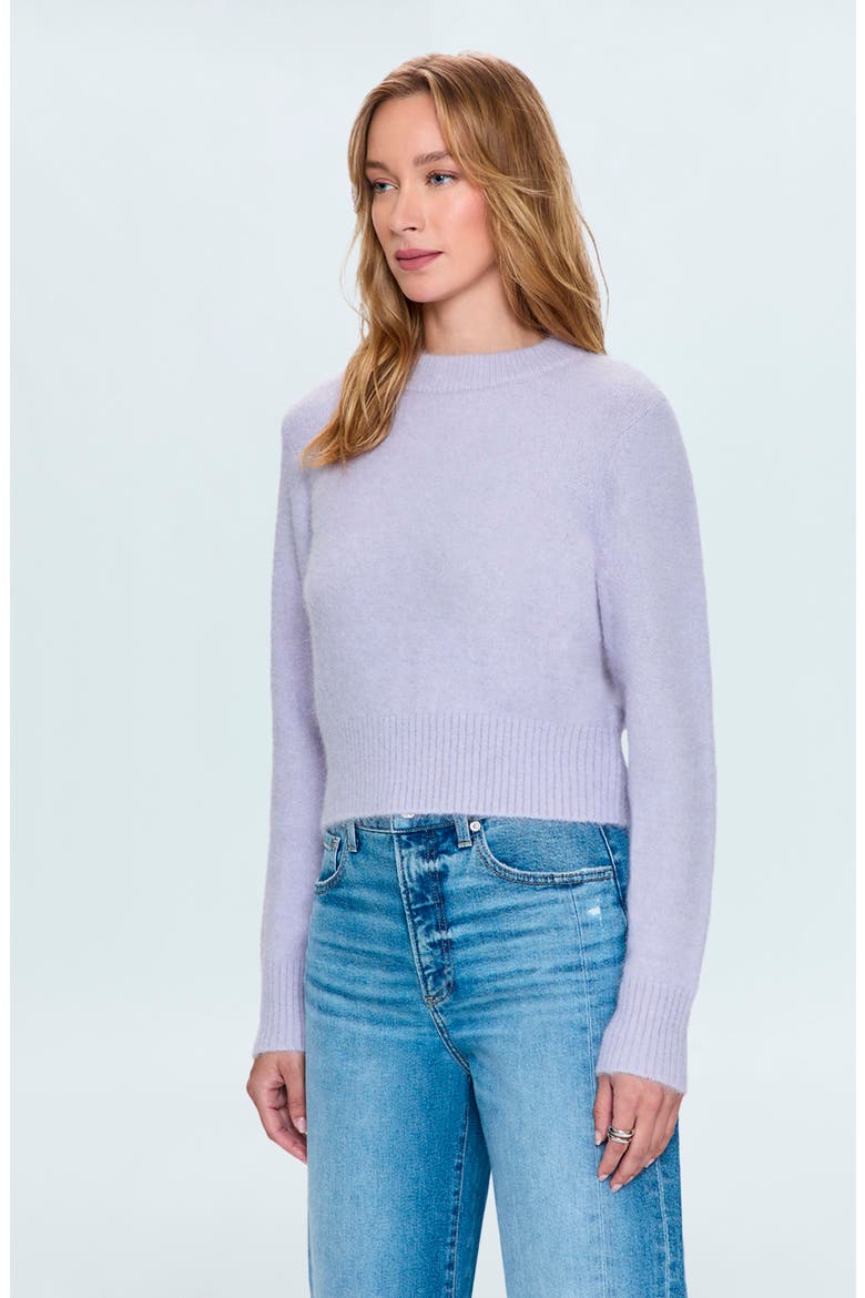 Sara Shrunken Alpaca Blend Sweater, Alternate, color, HEATHER WISTERIA